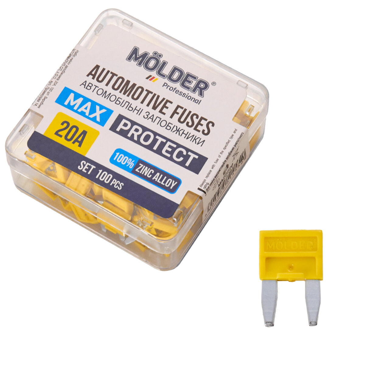 Набір запобіжників Molder міні 20А, 100шт (MA22220) дивитися фото №1