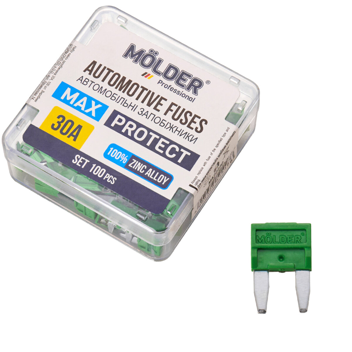 Набір запобіжників Molder міні 30А, 100шт   (MA22230) дивитися фото №1