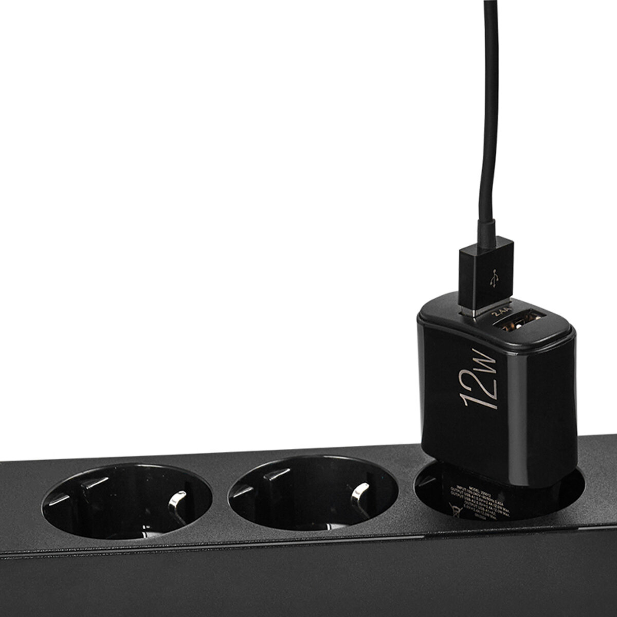 Мережевий зарядний пристрій Winso Pro 12W 2xUSB-A чорний (220012) дивитися фото №4