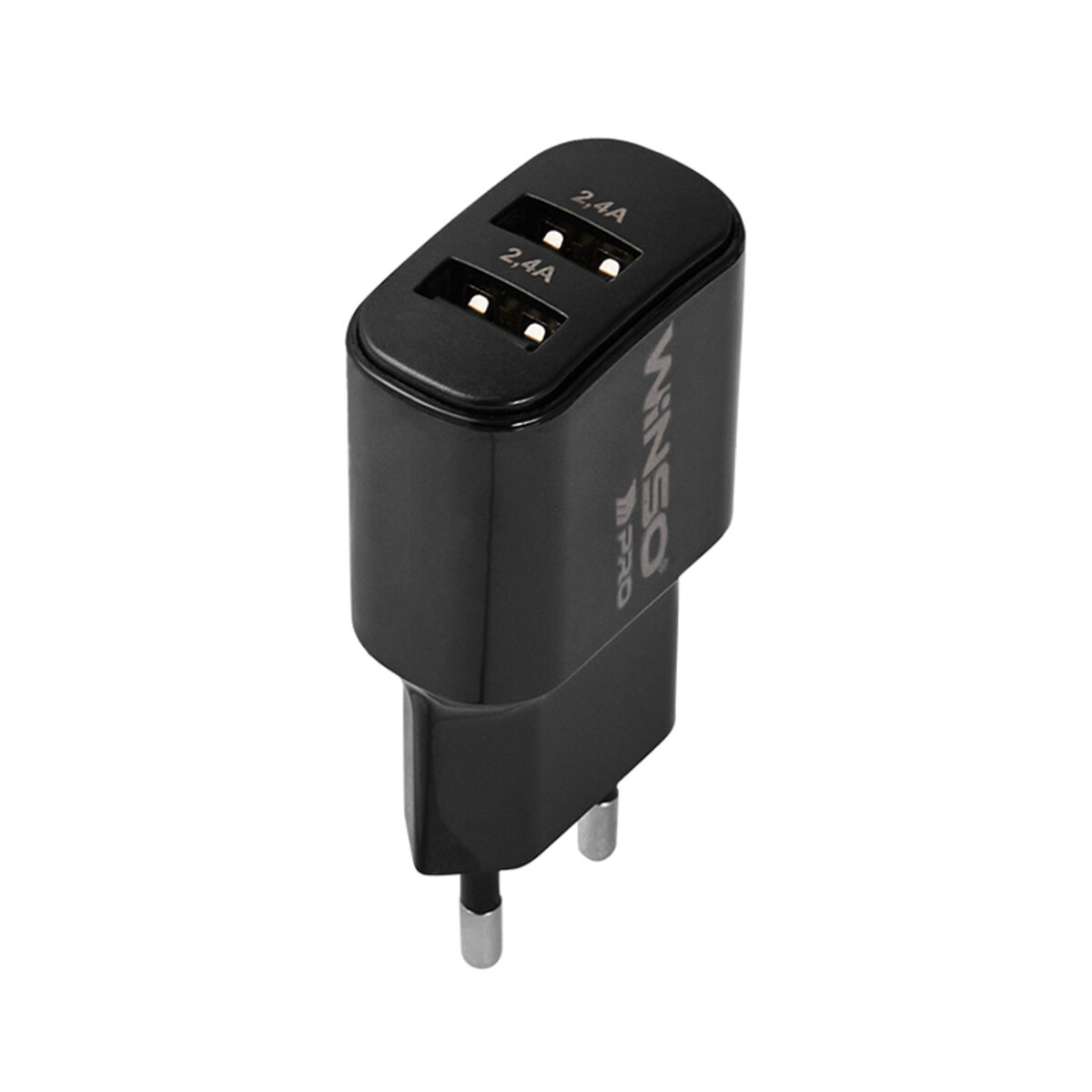 Мережевий зарядний пристрій Winso Pro 12W 2xUSB-A чорний (220012) дивитися фото №2