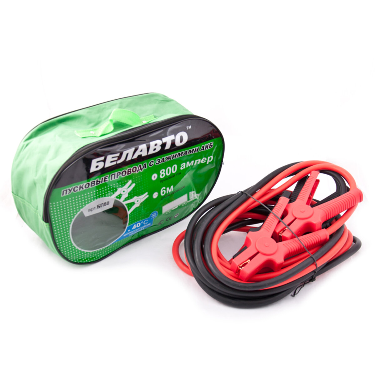 Провода-прикурювачі Белавто 800A, 6м BP80 (BP80) дивитися фото №1