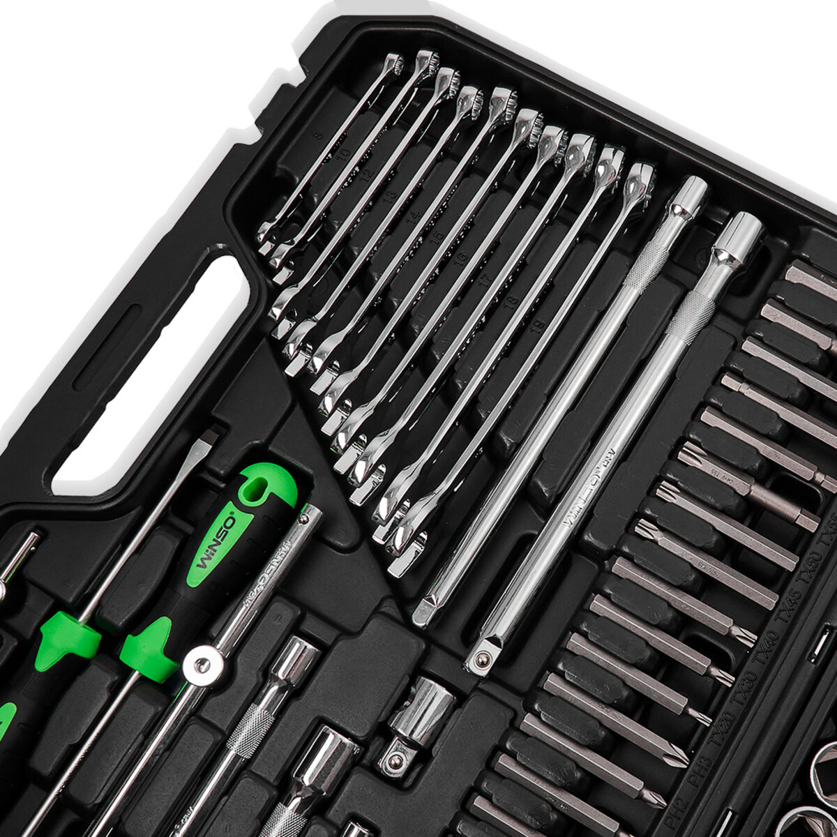 Професійний набір інструментів в кейсі Winso Pro 1/2, 1/4, 3/8 72T, CR-V, 147од. (924147) дивитися фото №6