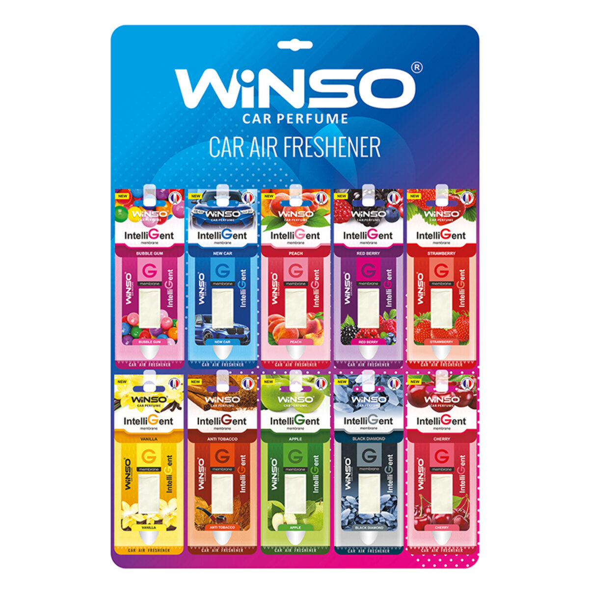 Автомобільний Освіжувач повітря з мембраною Winso IntelliGent дисплей MIX (20шт) (500168) | Аромат: дивитися фото №1