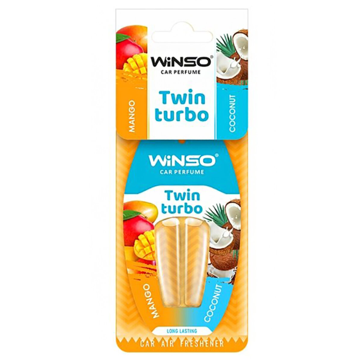 Автомобільний Ароматизатор з подвійною капсулою Winso Twin Turbo - Mango & Coconut (539390) | Аромат: Фруктовий дивитися фото №1