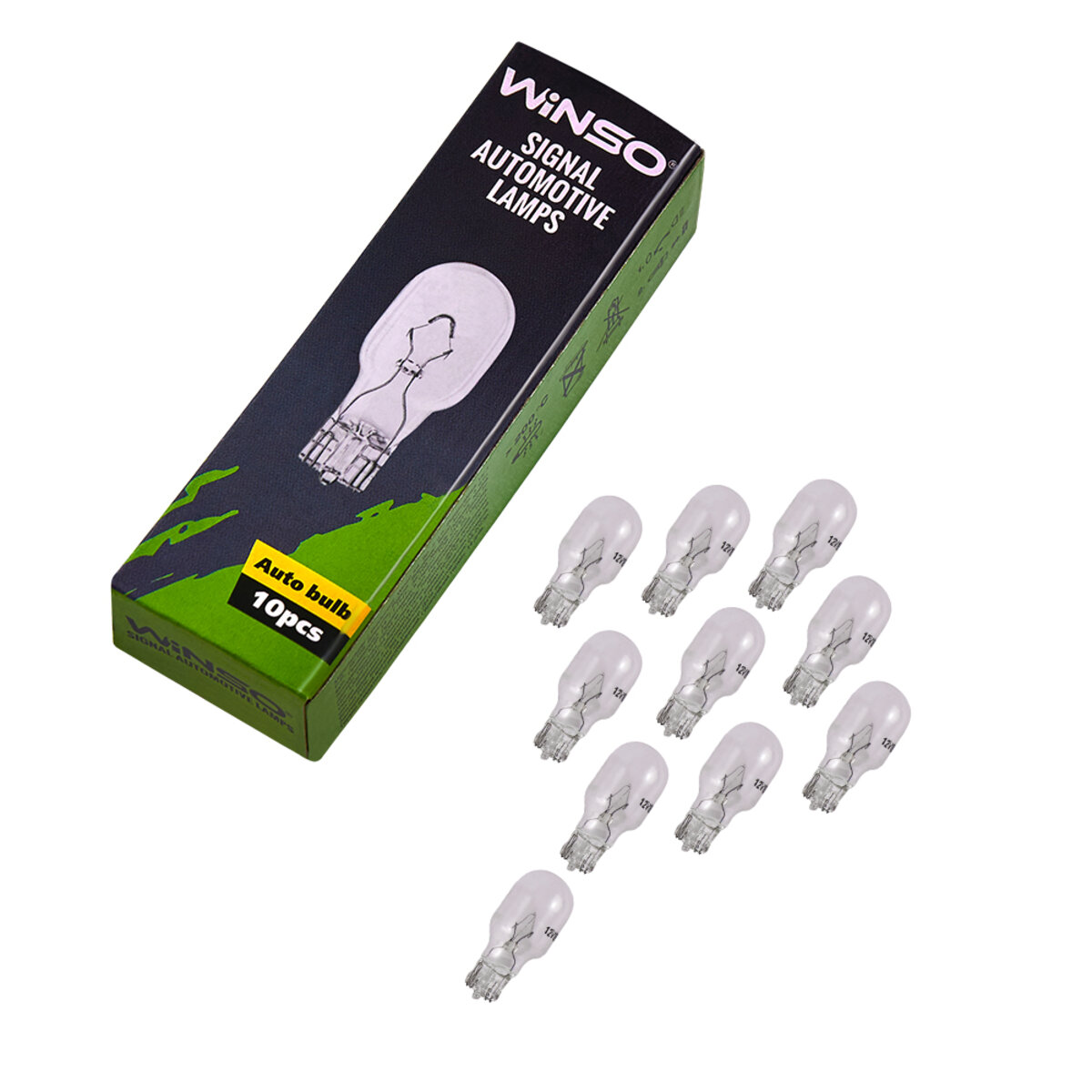 Лампа розжарювання Winso 12V W16W 16W W2,1x9,5d, 10шт (713290) дивитися фото №1
