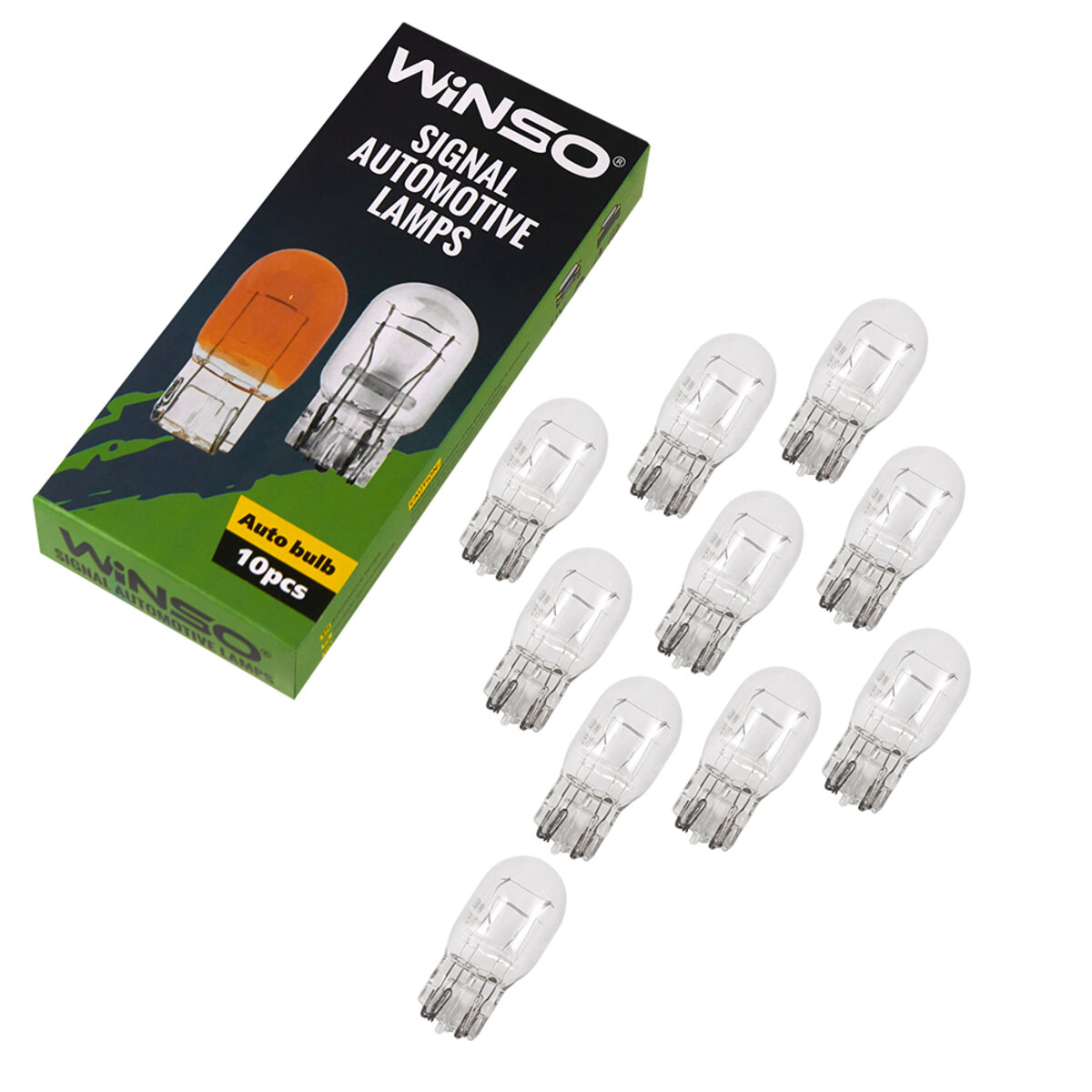 Лампа розжарювання Winso 12V W21/5W 21/5W W3x16q, 10шт (713260) дивитися фото №1
