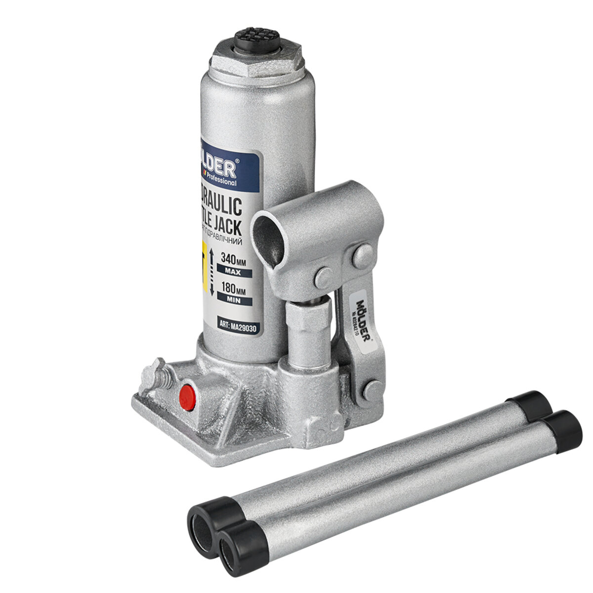Домкрат гідравлічний пляшковий Molder 3т 180-340мм (MA29030) дивитися фото №3