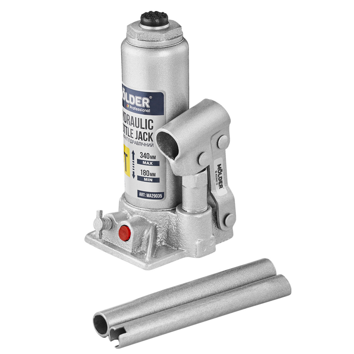 Домкрат гідравлічний пляшковий Molder 3т 180-340мм у кейсі (MA29035) дивитися фото №3