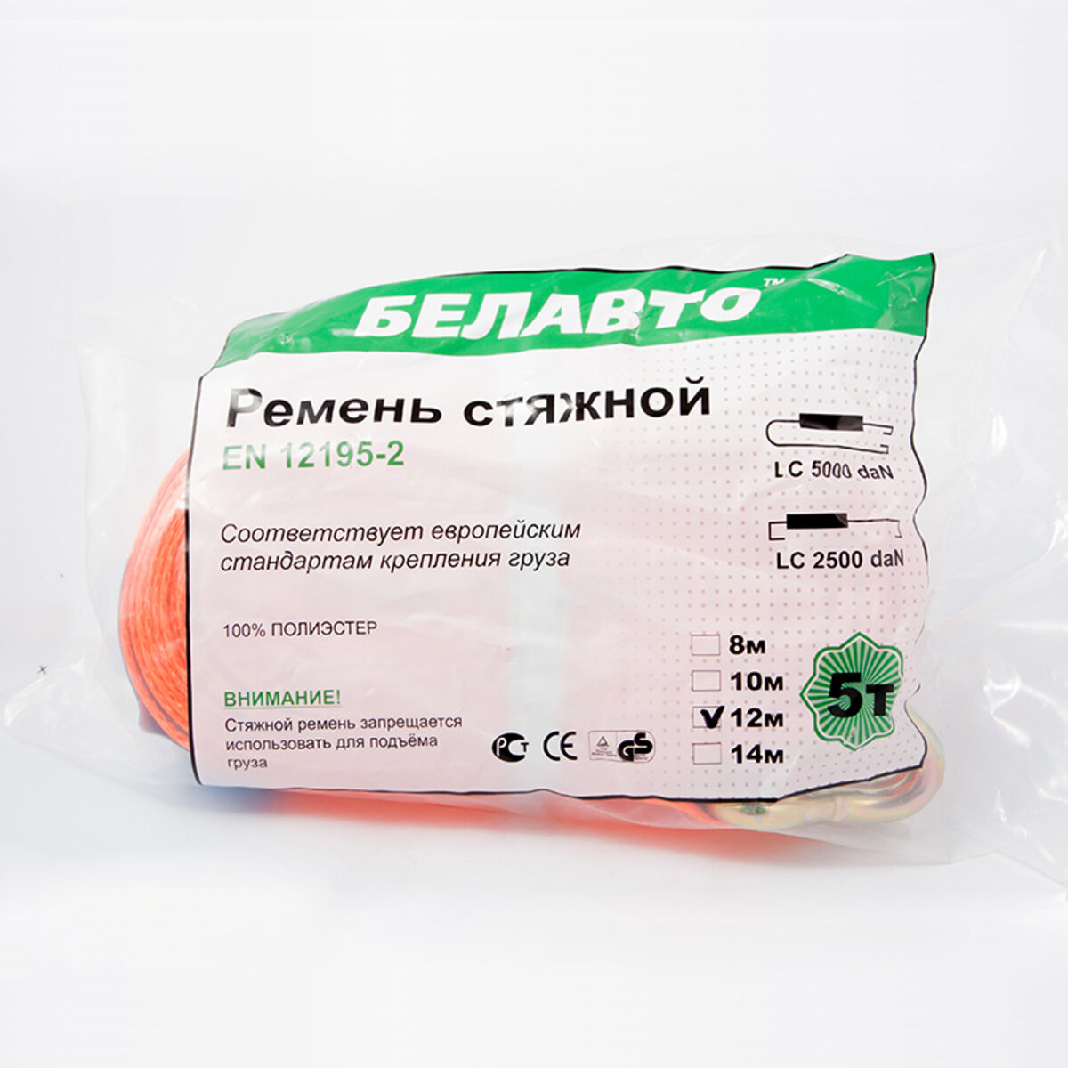 Стяжний ремінь Белавто 5т, 12м (BC5-12) дивитися фото №2