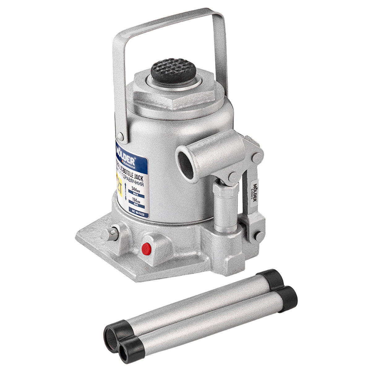 Домкрат гідравлічний пляшковий Molder 32т 194-344мм (MA29320) дивитися фото №3