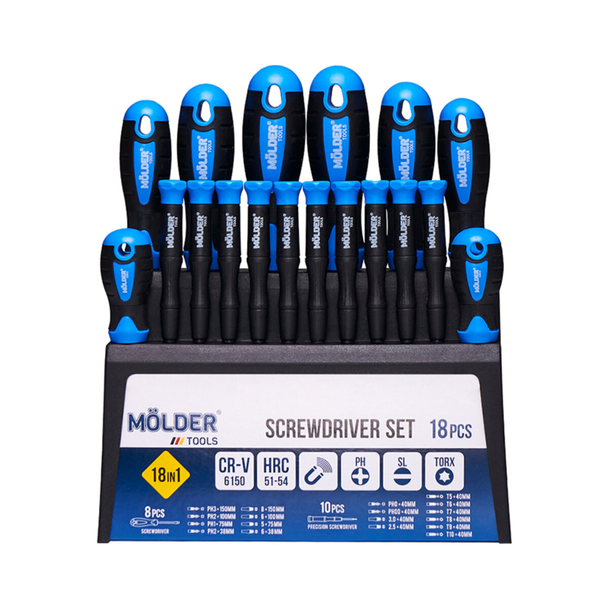 Набір викруток Molder 18шт (MT32218) дивитися фото №1