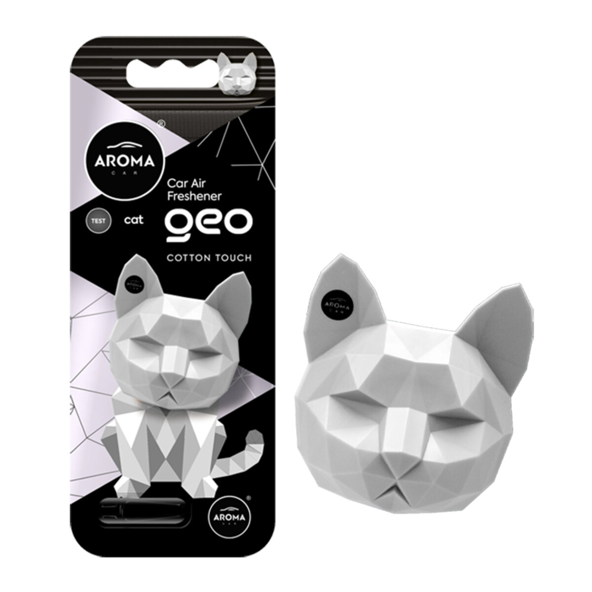 Ароматизатор Aroma Car Geo Cat - White Cotton Touch сухий (12057) дивитися фото №1