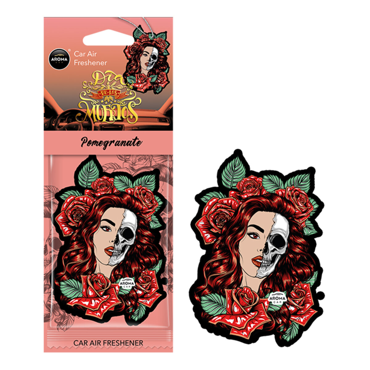 Автомобільний Ароматизатор Aroma Car Cellulose Dia De Los Muertos - Pomegranate сухий (12070) | Аромат: Фруктовий дивитися фото №1