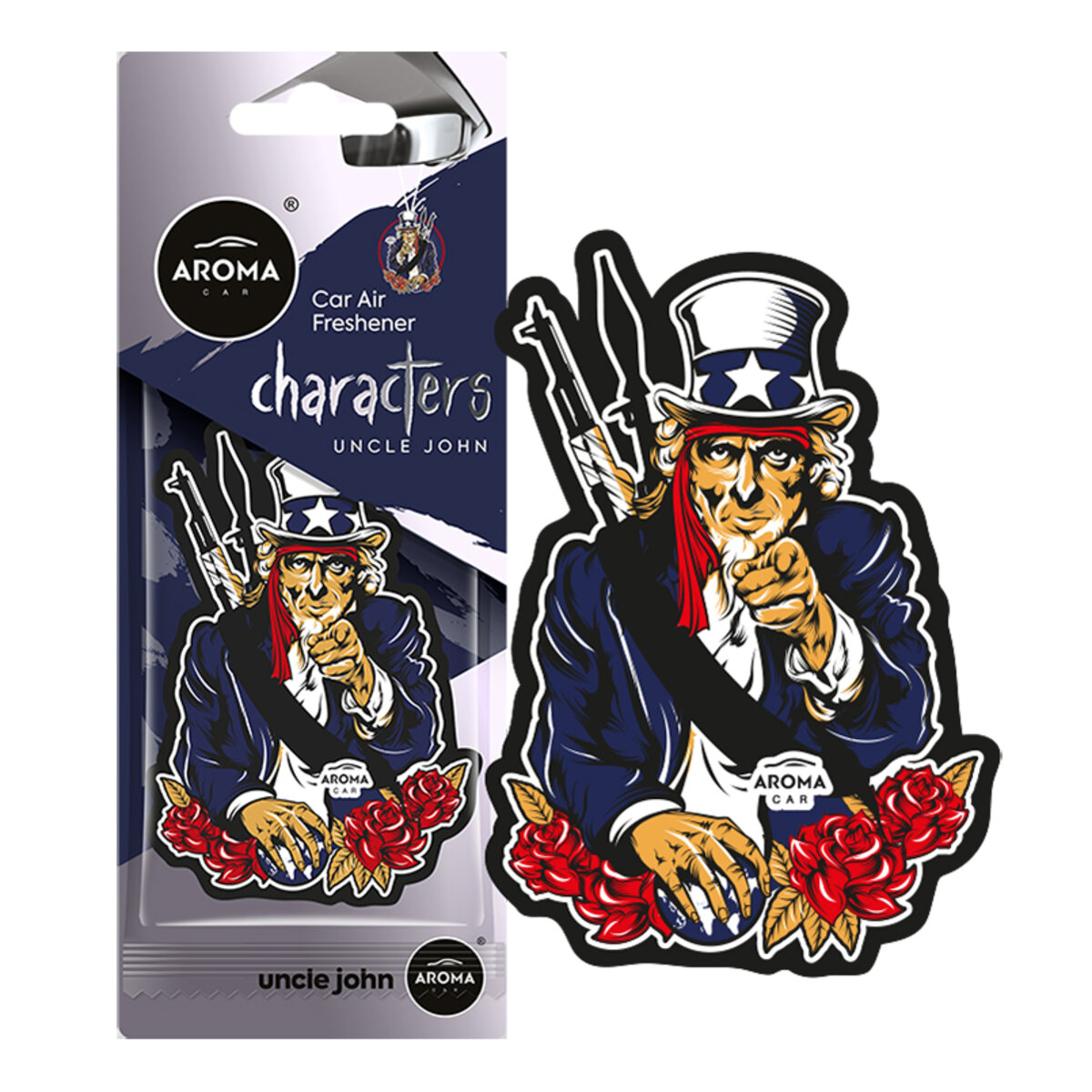 Автомобільний Ароматизатор Aroma Car Cellulose Characters - Uncle John сухий (12048) | Аромат: Парфуми дивитися фото №1