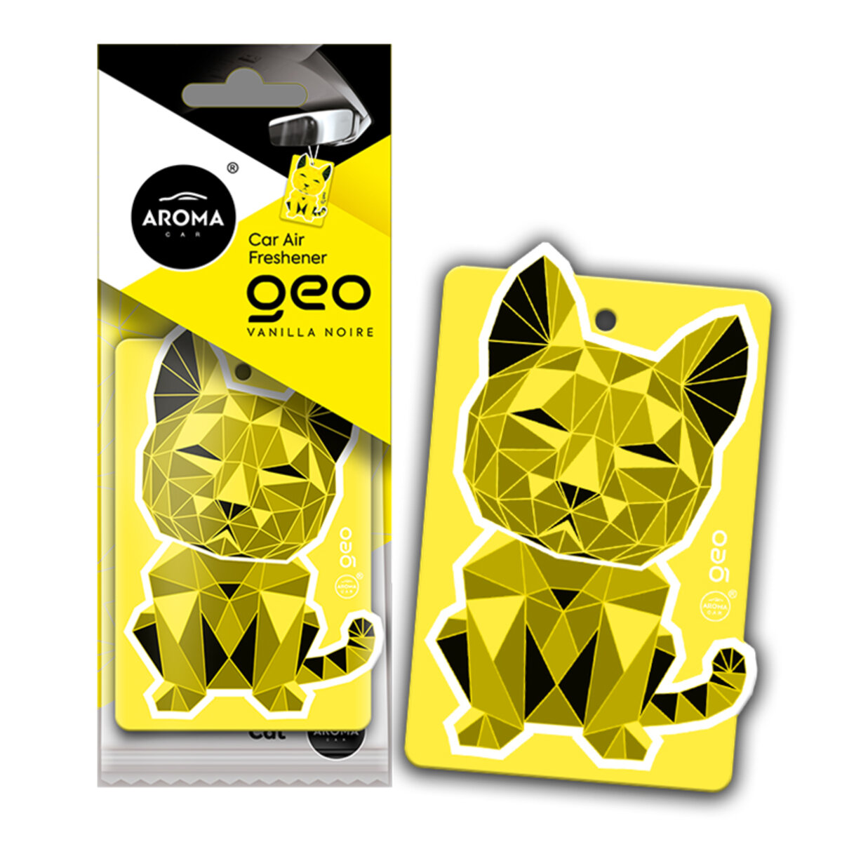 Автомобільний Ароматизатор Aroma Car Cellulose Geo Cat - Yellow Vanilla Noire сухий (12085) | Аромат: Ваніль дивитися фото №1
