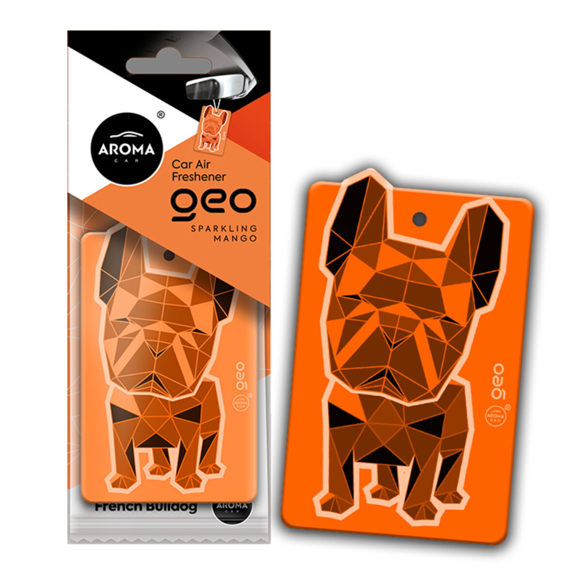 Автомобільний Ароматизатор Aroma Car Cellulose Geo Dog - Orange Sparkling Mango сухий (12076) | Аромат: Фруктовий дивитися фото №1
