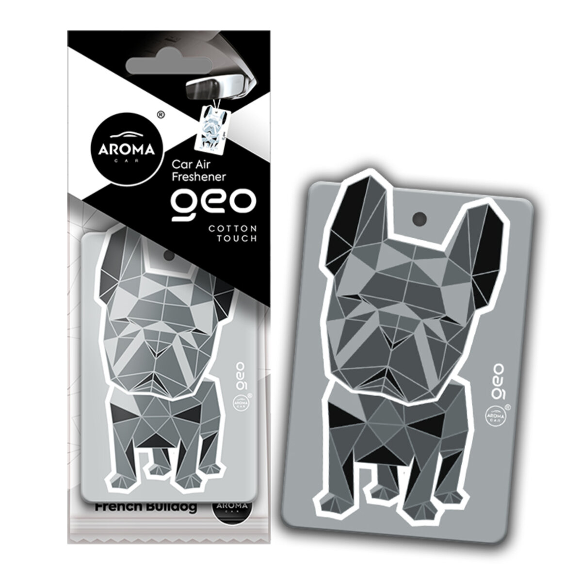 Автомобільний Ароматизатор Aroma Car Cellulose Geo Dog - White Cotton Touch сухий (12080) | Аромат: Парфуми дивитися фото №1