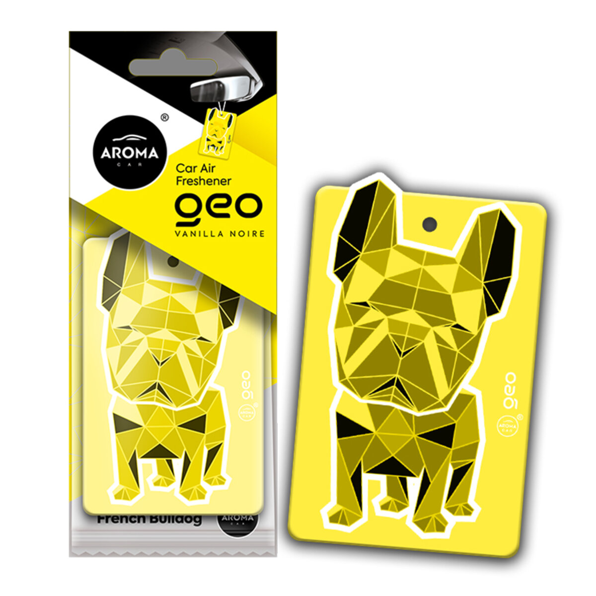 Автомобільний Ароматизатор Aroma Car Cellulose Geo Dog - Yellow Vanilla Noire сухий (12077) | Аромат: Ваніль дивитися фото №1