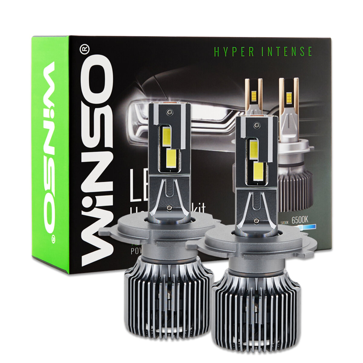Автолампа Winso LED H4 12/24V 130Вт 11000Лм 6500K CSP3570 2шт (799400) дивитися фото №1