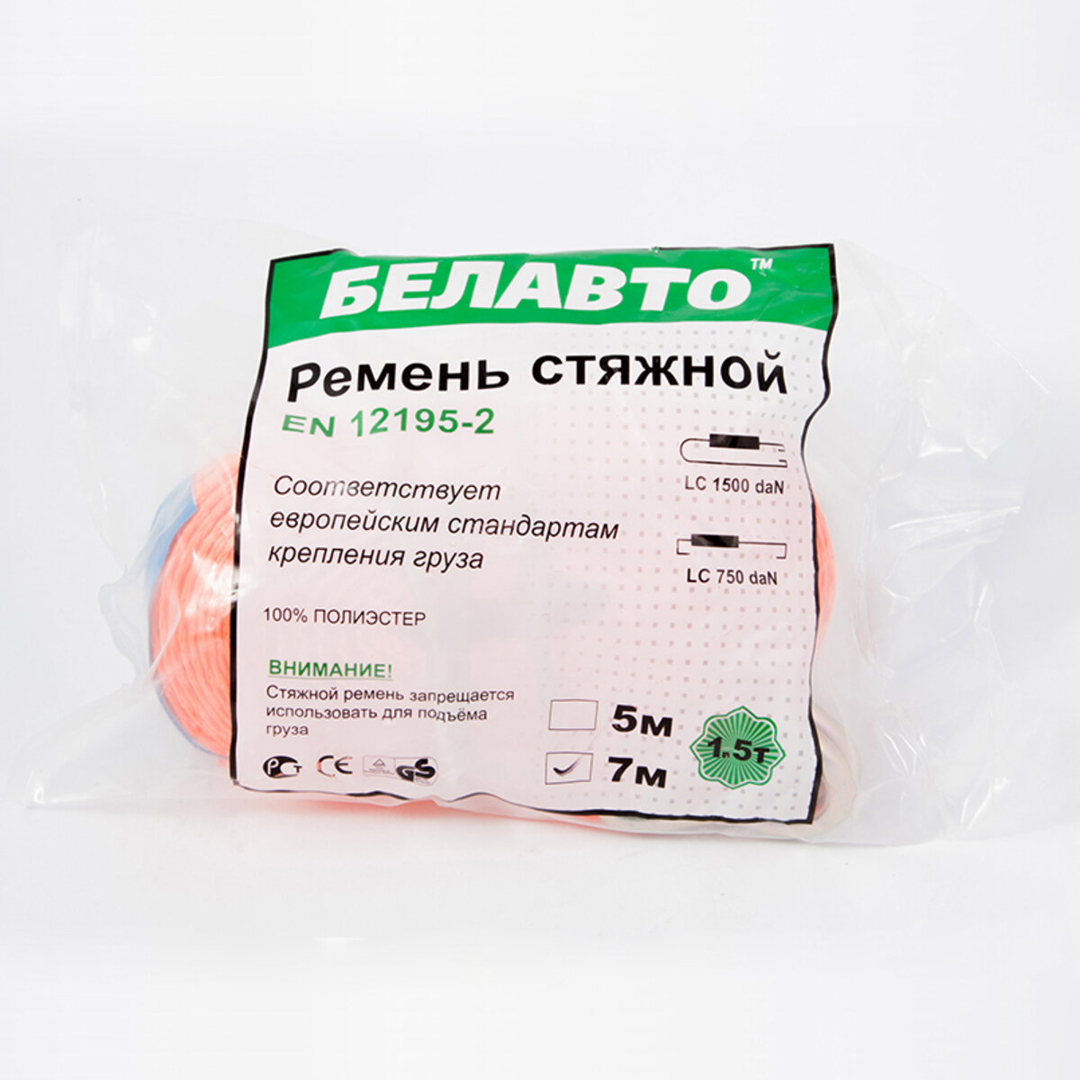 Стяжний ремінь Белавто 1,5т, 7м (BC15-7) дивитися фото №2
