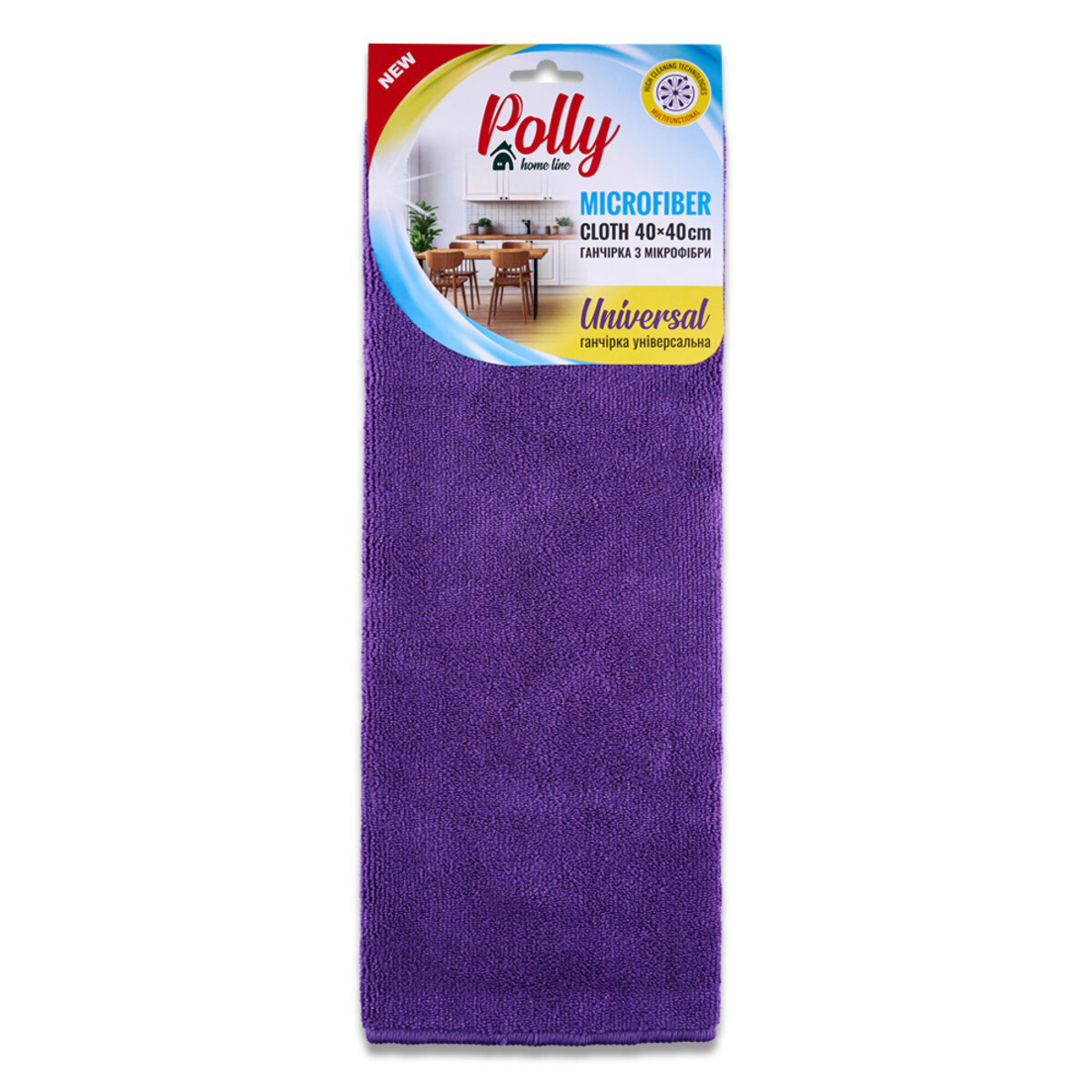 Ганчірка з мікрофібри Polly 40*40см фіолетова (PO20212) дивитися фото №1