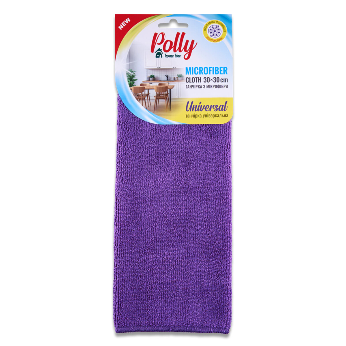 Ганчірка з мікрофібри Polly 30*30см фіолетова (PO20182) дивитися фото №1