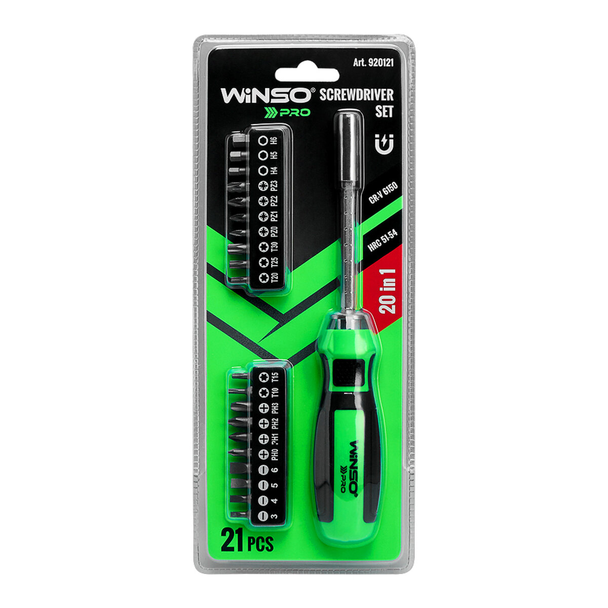 Викрутка Winso Pro з комплектом насадок 20шт (920121) дивитися фото №1