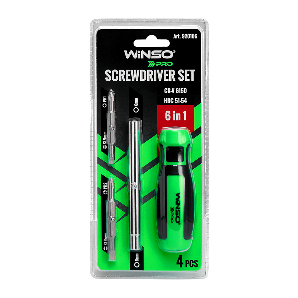 Викрутка Winso Pro зі змінними насадками 6в1 (920106) дивитися фото №1