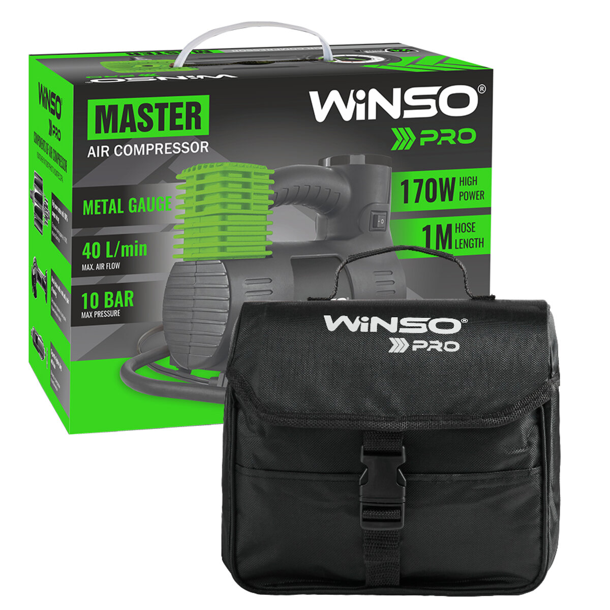 Компресор автомобільний Winso Pro Master 12В, 10 Атм, 40 л/хв 135000 (135000) дивитися фото №5