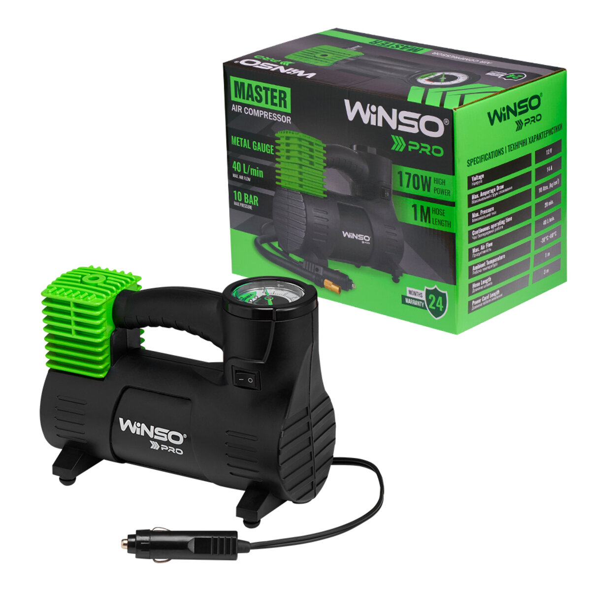Компресор автомобільний Winso Pro Master 12В, 10 Атм, 40 л/хв 135000 (135000) дивитися фото №7