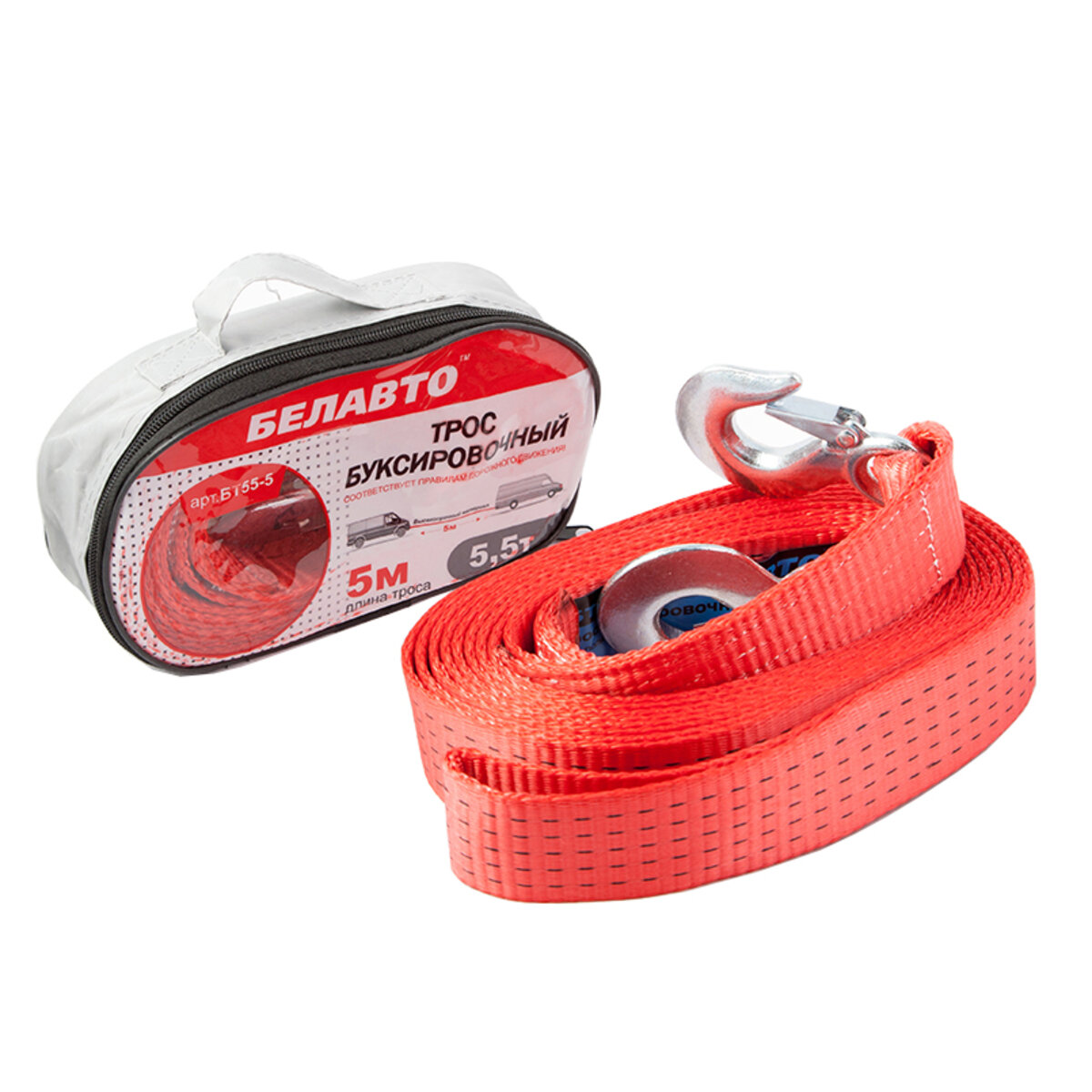 Буксирувальний трос Белавто 5,5т, 5м (BT55-5) дивитися фото №1