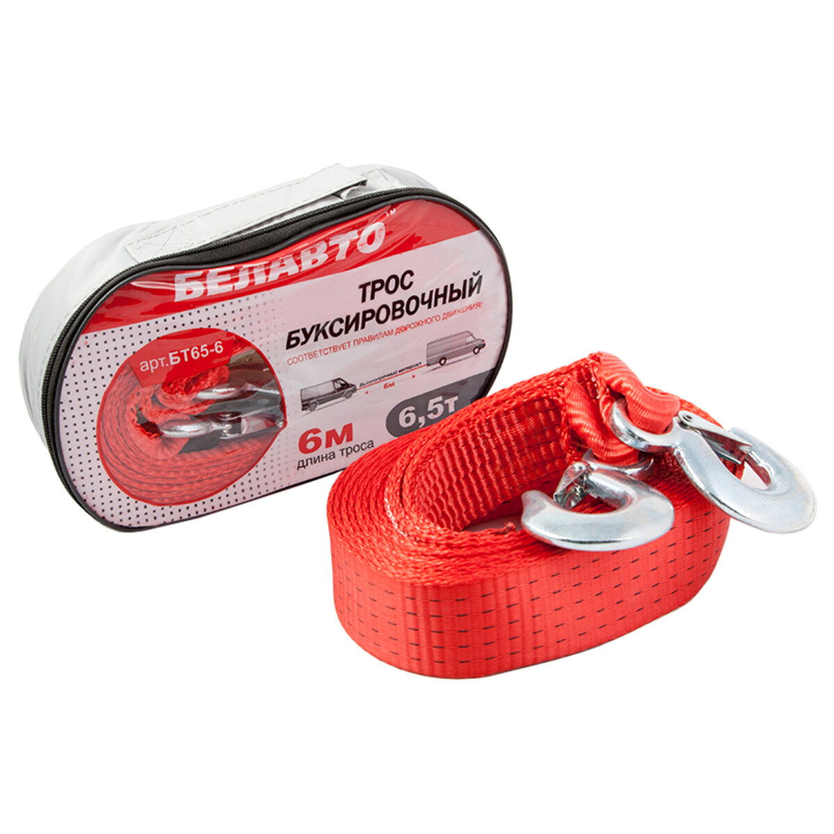 Буксирувальний трос Белавто 6,5т, 6м (BT65-6) дивитися фото №1