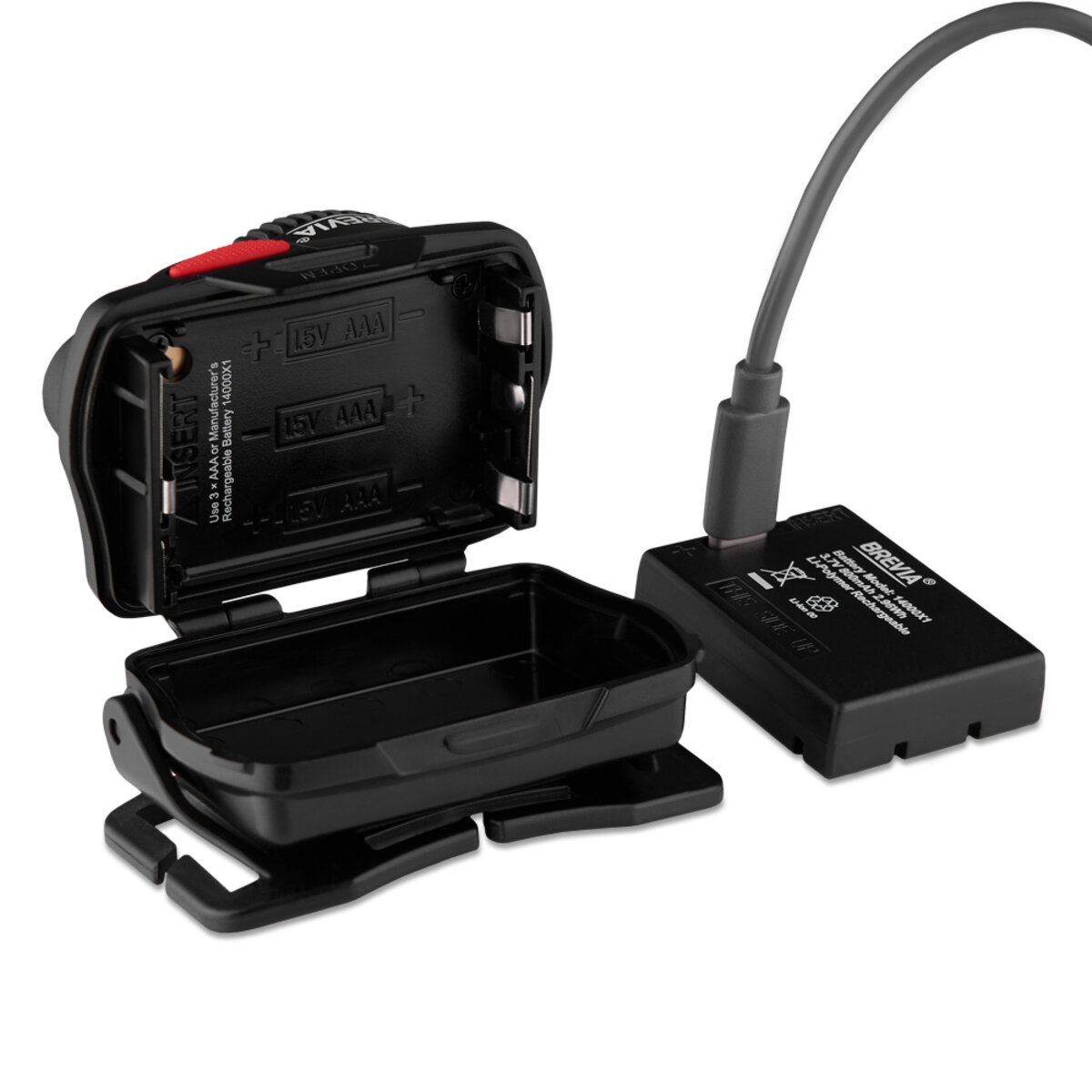 Ліхтар налобний Brevia 520Lm, Focus Control, 800mAh/3xAAA, IP64 (білий/червоний) (14520FBX1) дивитися фото №6