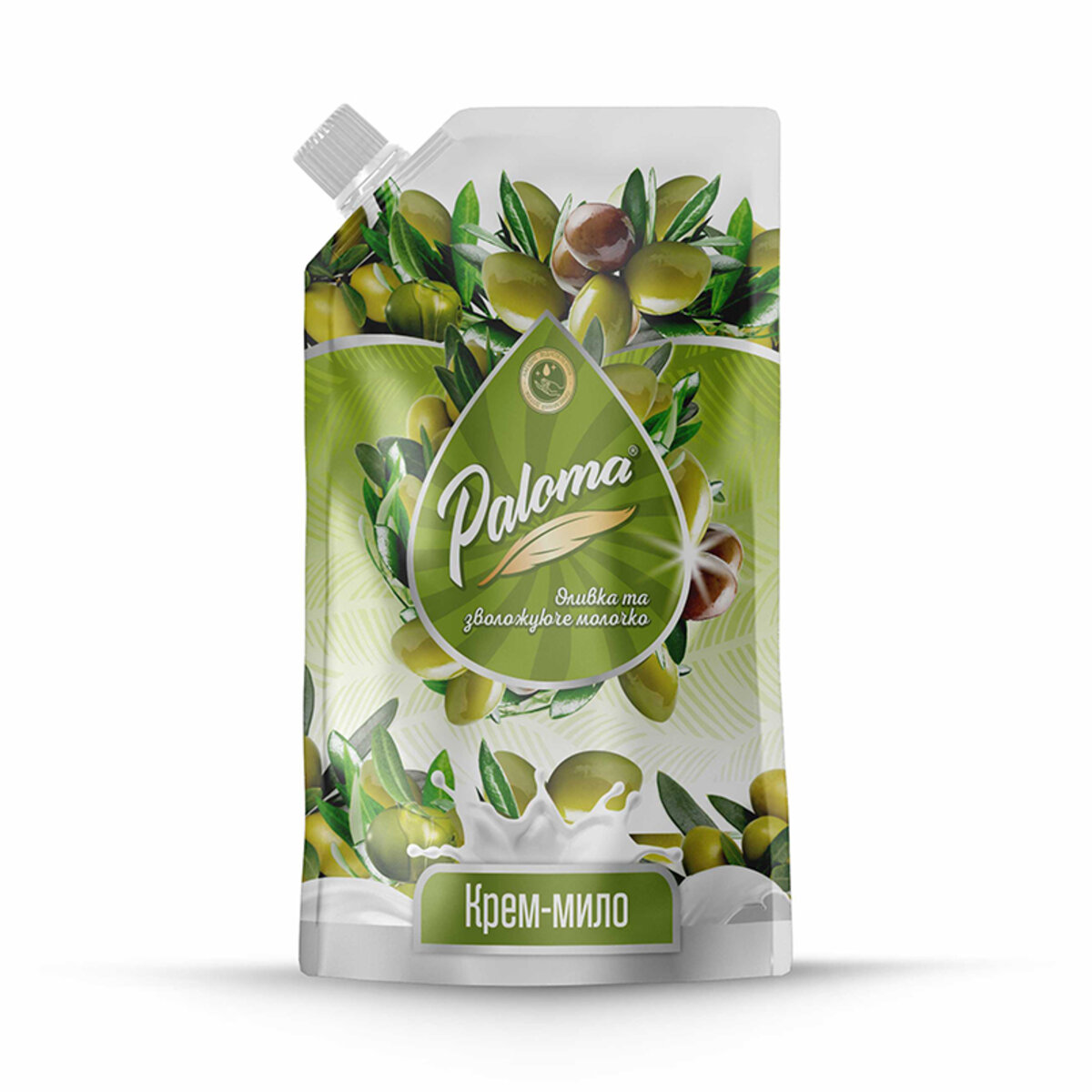 Рідке мило Paloma Оливкове та зволожуюче молочко дой-пак, 500мл (PE51486) дивитися фото №1