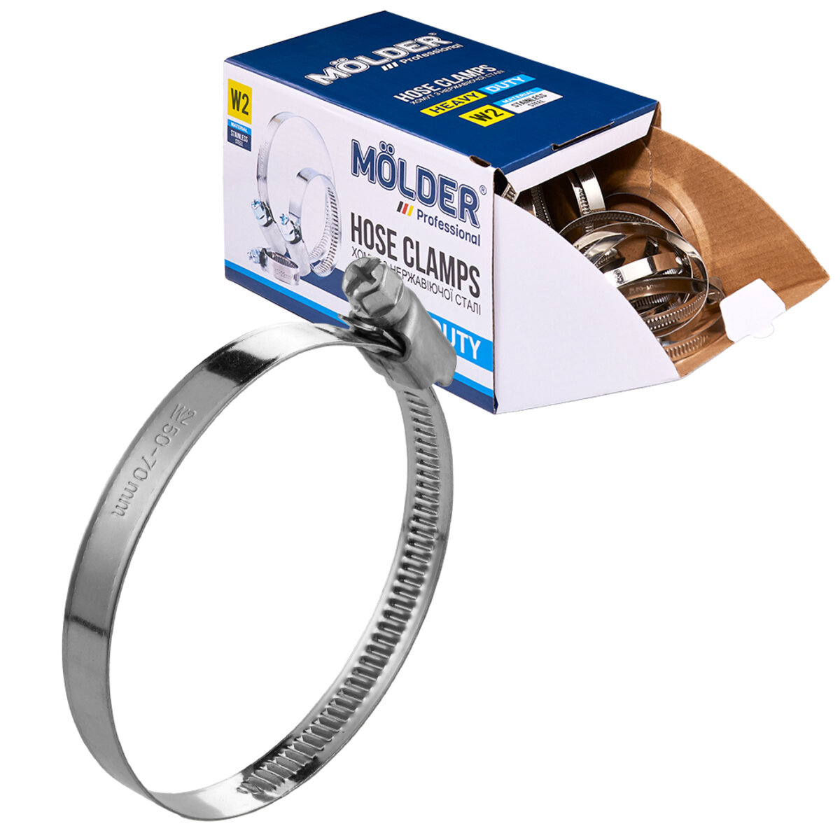 Хомути Molder 50-70/W2, 9мм, 50шт (MA40620) дивитися фото №1