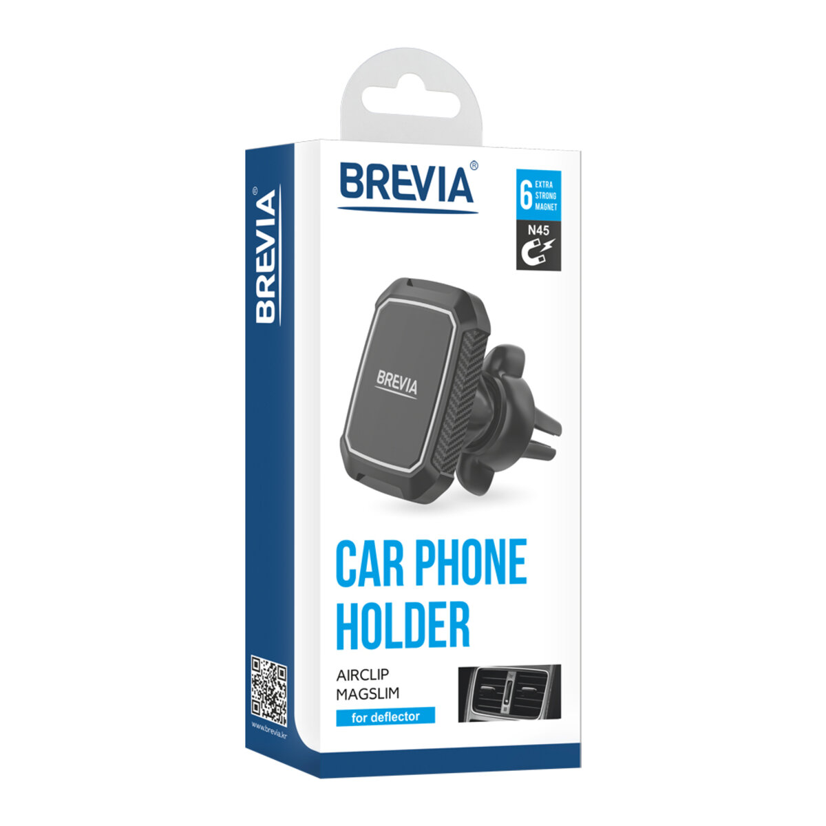 Тримач в машину Brevia AirClip MagSlim на дефлектор, магнітний, 6 магнітів (48300) дивитися фото №2