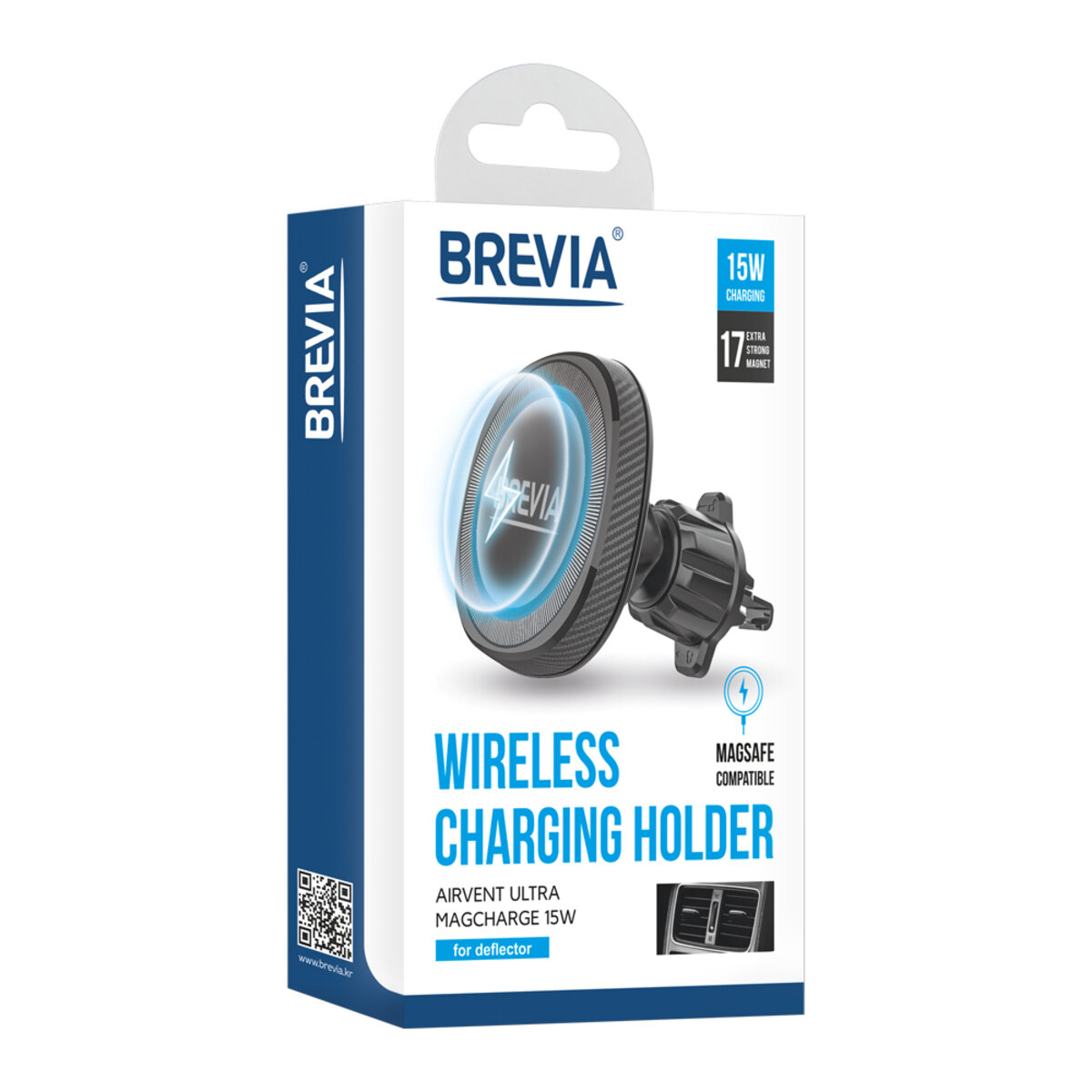 Тримач в машину Brevia AirVent Ultra MagCharge 15W з безпровідною зарядкою, на дефлектор (48000) дивитися фото №2