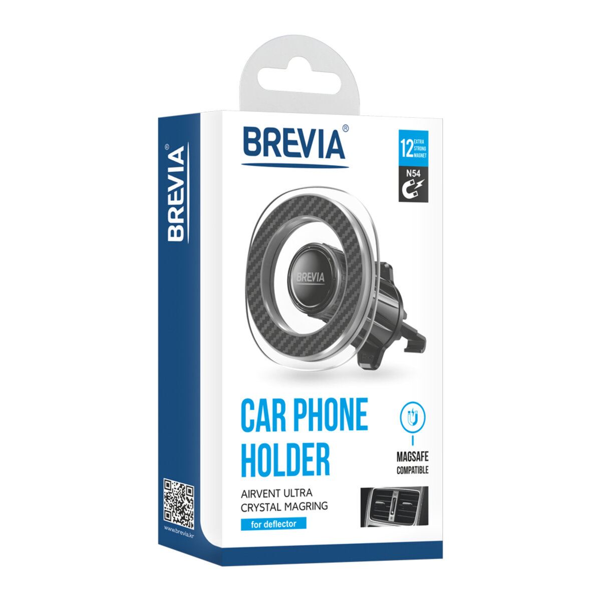 Тримач в машину Brevia AirVent Ultra Сrystal MagRING на дефлектор, магнітний Magsafe (48020) дивитися фото №2