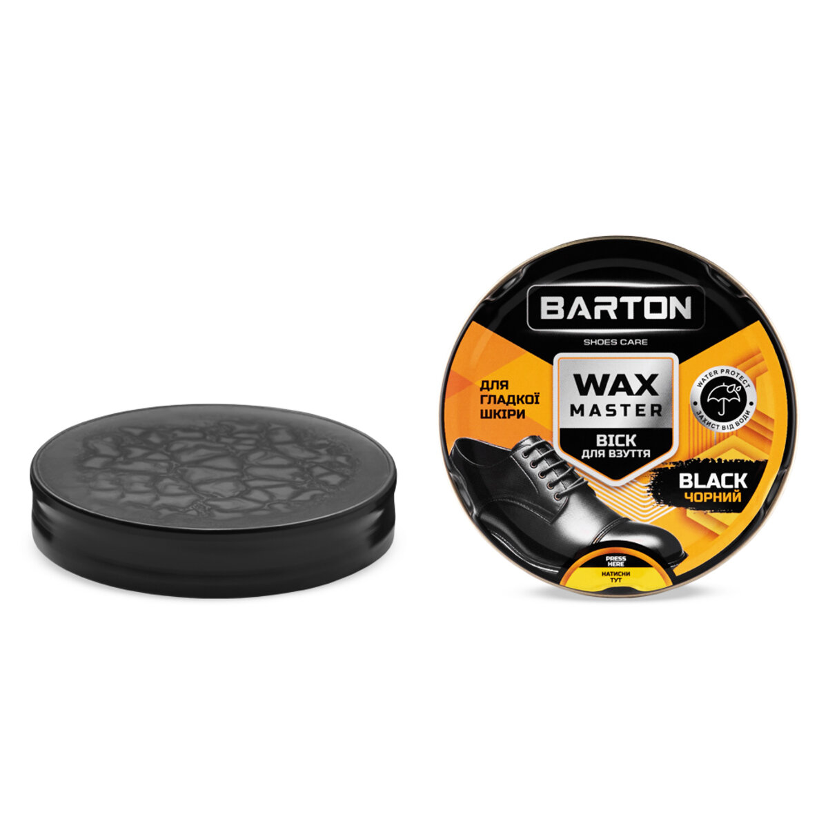 Віск для взуття Barton з аплікатором чорний 75мл (BR20472) дивитися фото №2