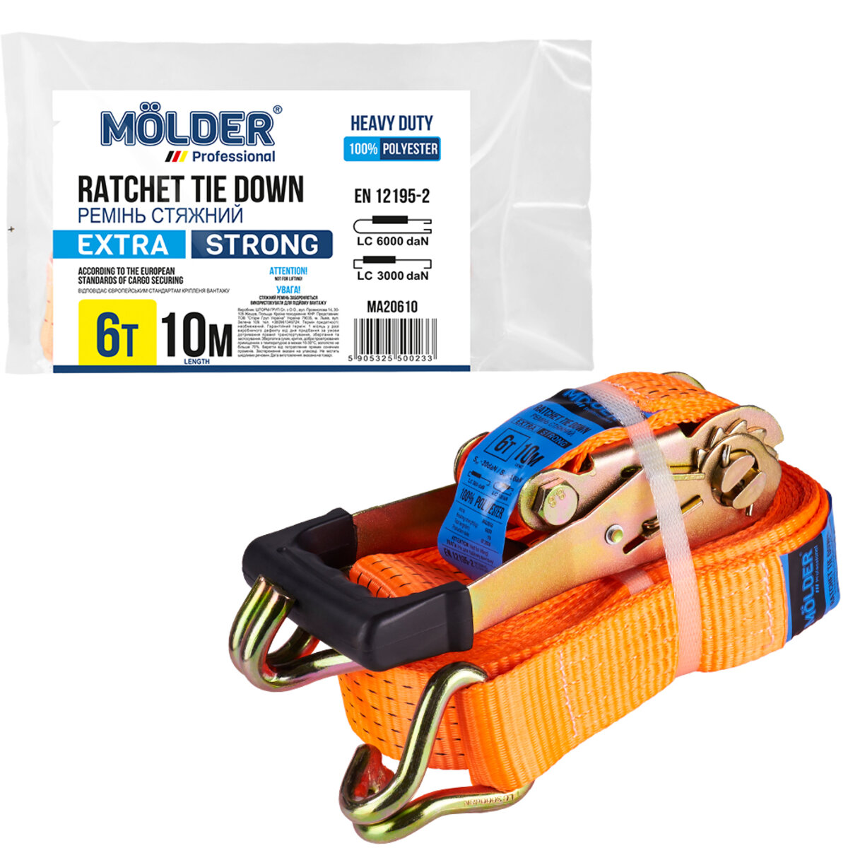 Стяжний ремінь Molder 6т, 10м (MA20610) дивитися фото №5