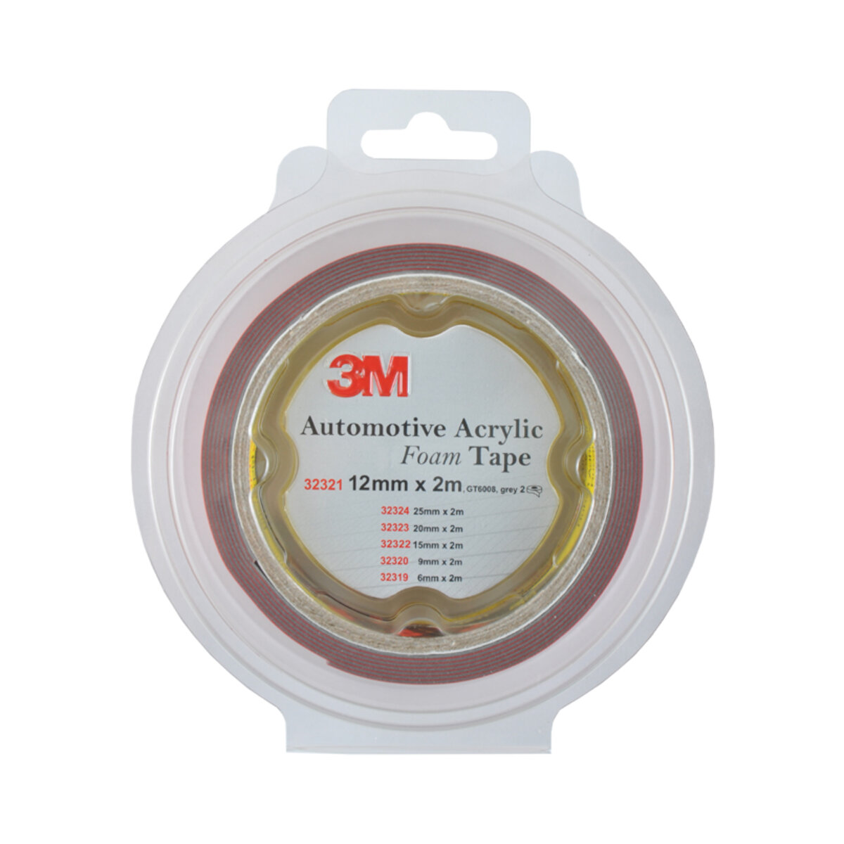 Стрічка клеюча двостороння 3M, темно-сіра, 12ммx2м, блістер, 2шт (32321) дивитися фото №1