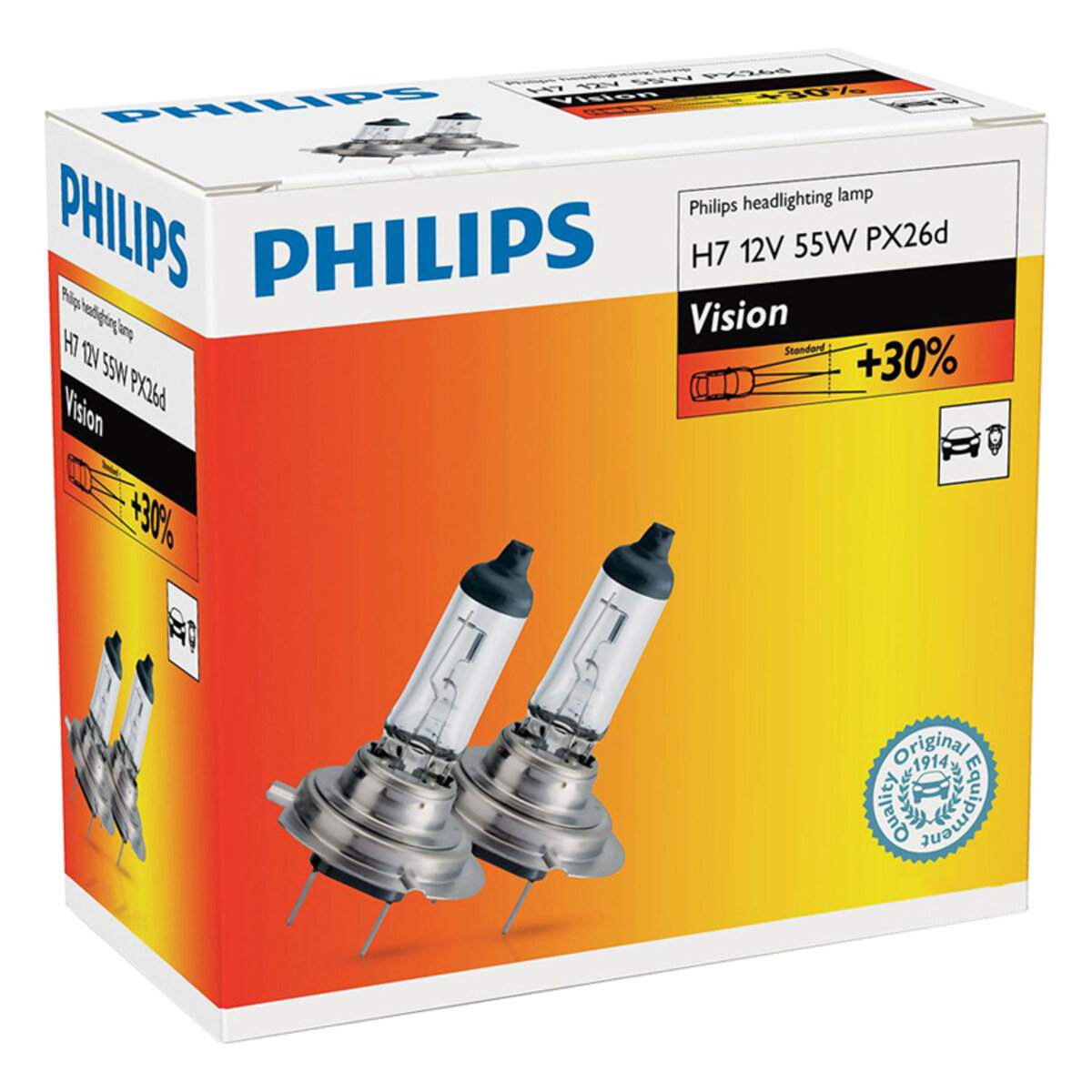 Галогенова лампа Philips H7 12V 55W PX26d Premium (12972PRC2) дивитися фото №1