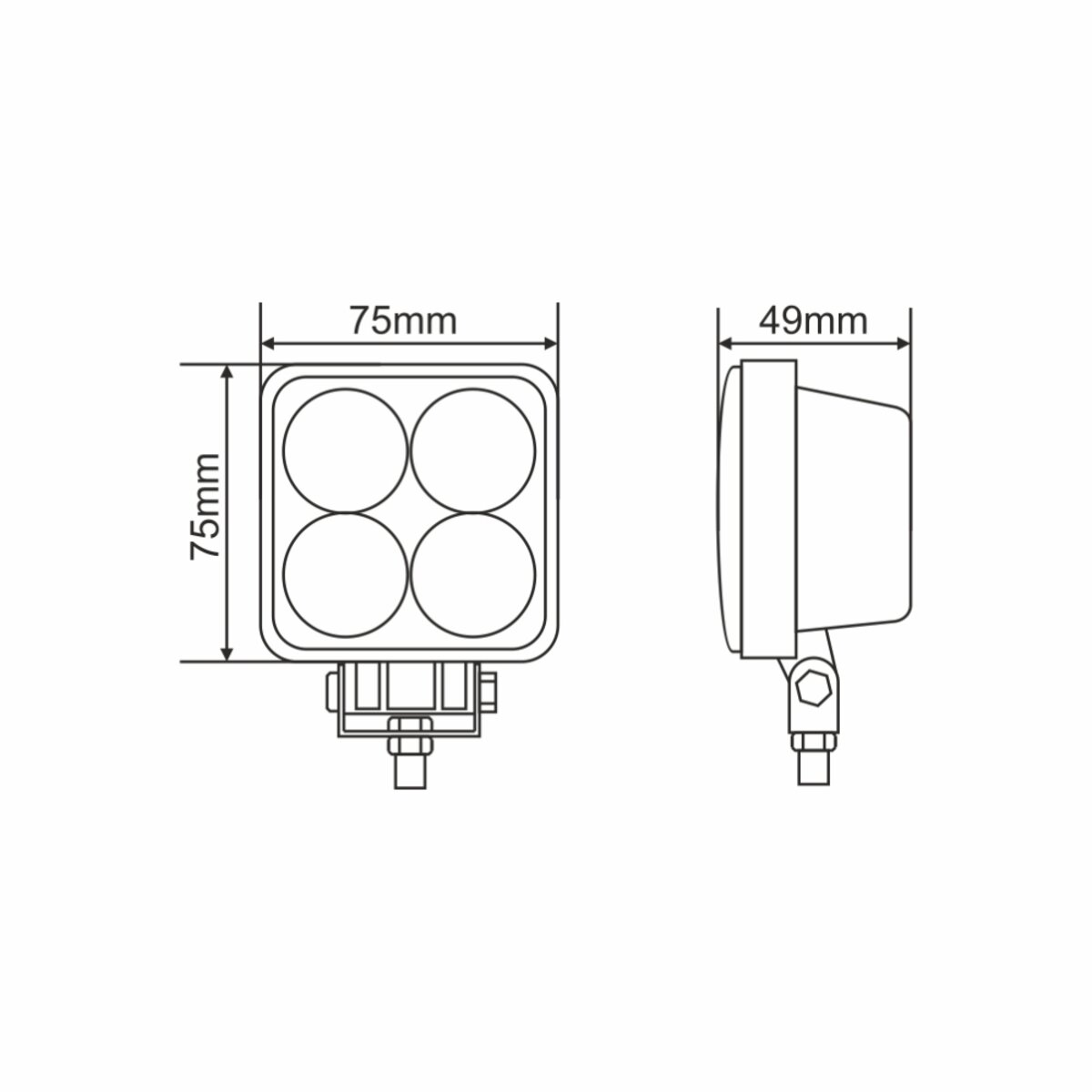 Фара світлодіодна Brevia ERISTAR 4D Spot 10-30V, 12W (4x3W), 880Lm, 1шт (10602QLX1) дивитися фото №6