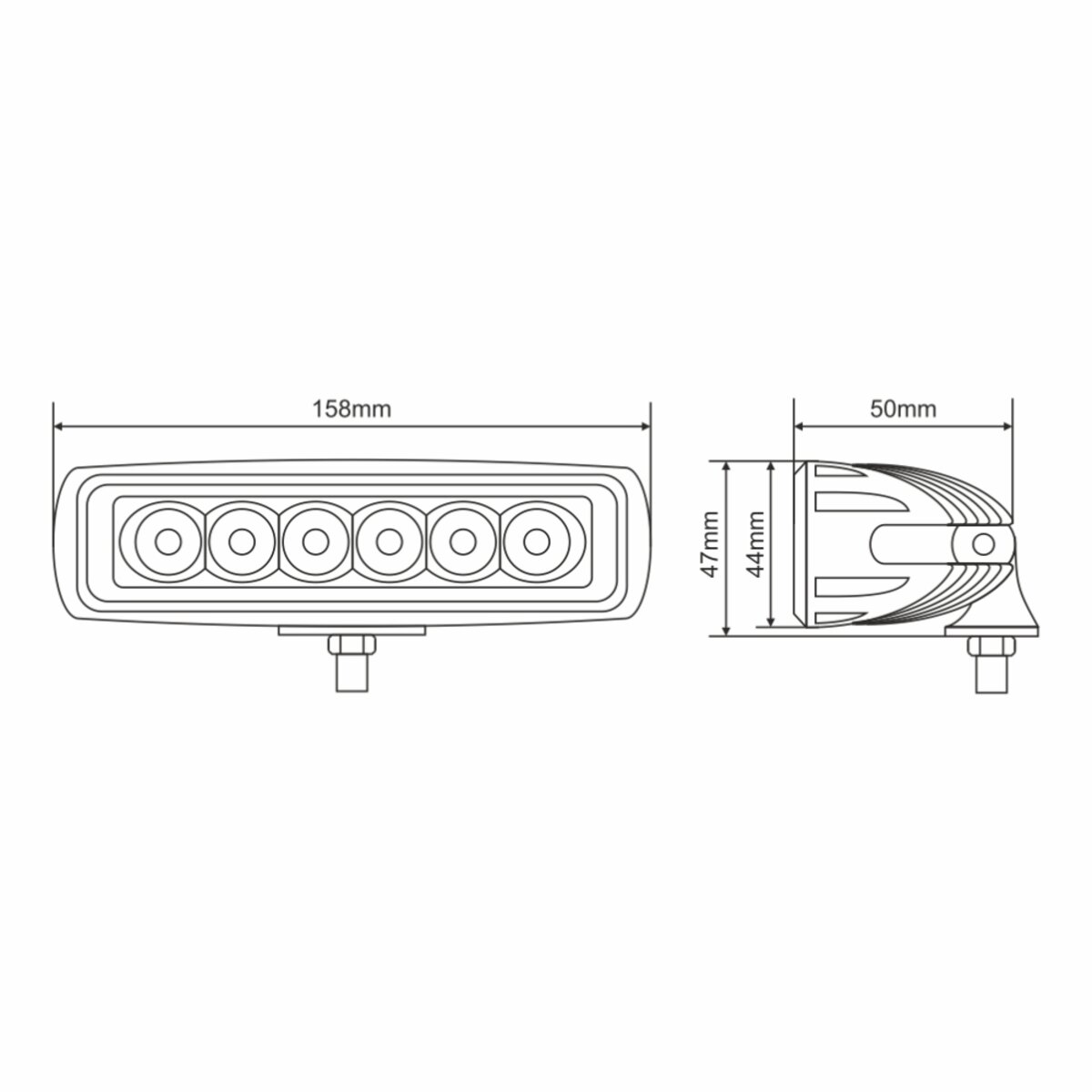 Фара світлодіодна Brevia EPISTAR Flood 10-30V, 18W (6x3W), 1320Lm, 1шт (10611FX1) дивитися фото №6