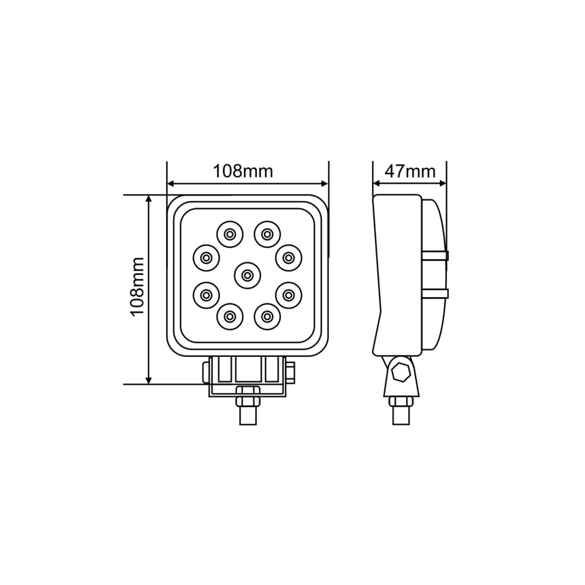 Фара світлодіодна Brevia EPISTAR Spot 10-30V, 27W (9x3W), 1980Lm, 1шт (10642QSX1) дивитися фото №6