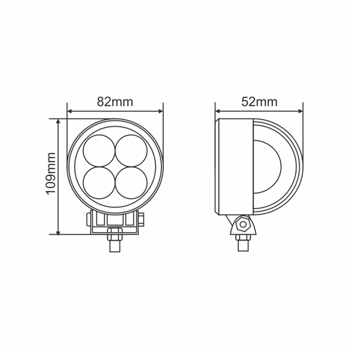 Фара світлодіодна Brevia ERISTAR 4D Spot 10-30V, 12W (4x3W), 880Lm, 1шт (10602RLX1) дивитися фото №6