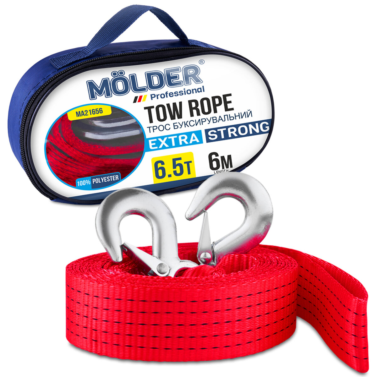Буксирувальний трос Molder 6,5т, 6м (MA21656) дивитися фото №1