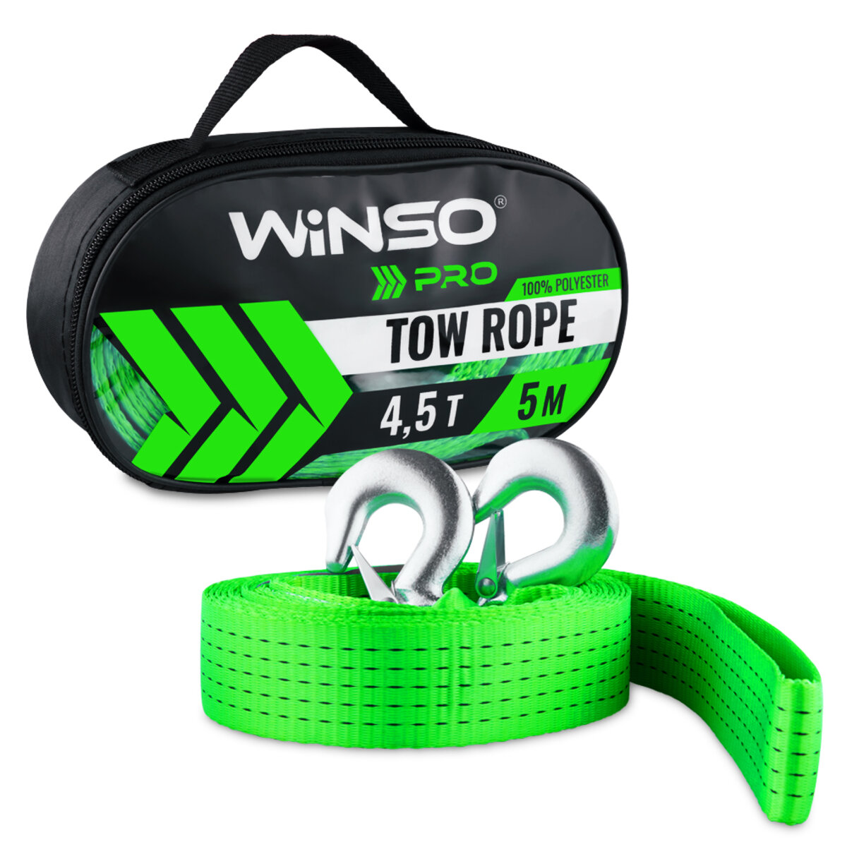 Трос буксирувальний стрічковий Winso Pro, 4,5т 5м (130450) дивитися фото №1