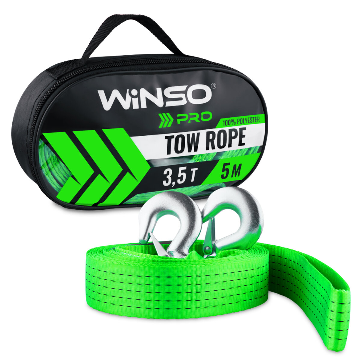 Трос буксирувальний стрічковий Winso Pro, 3,5т 5м (130350) дивитися фото №1