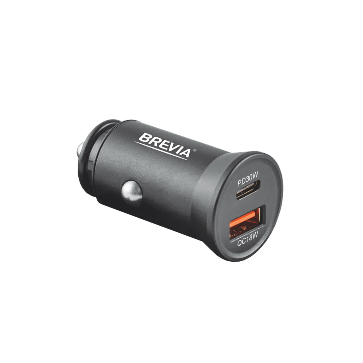 Автомобільний зарядний пристрій BREVIA ePower DualCharge 30W 1xUSB-C+1xUSB-A чорний (46030CAB) дивитися фото №1